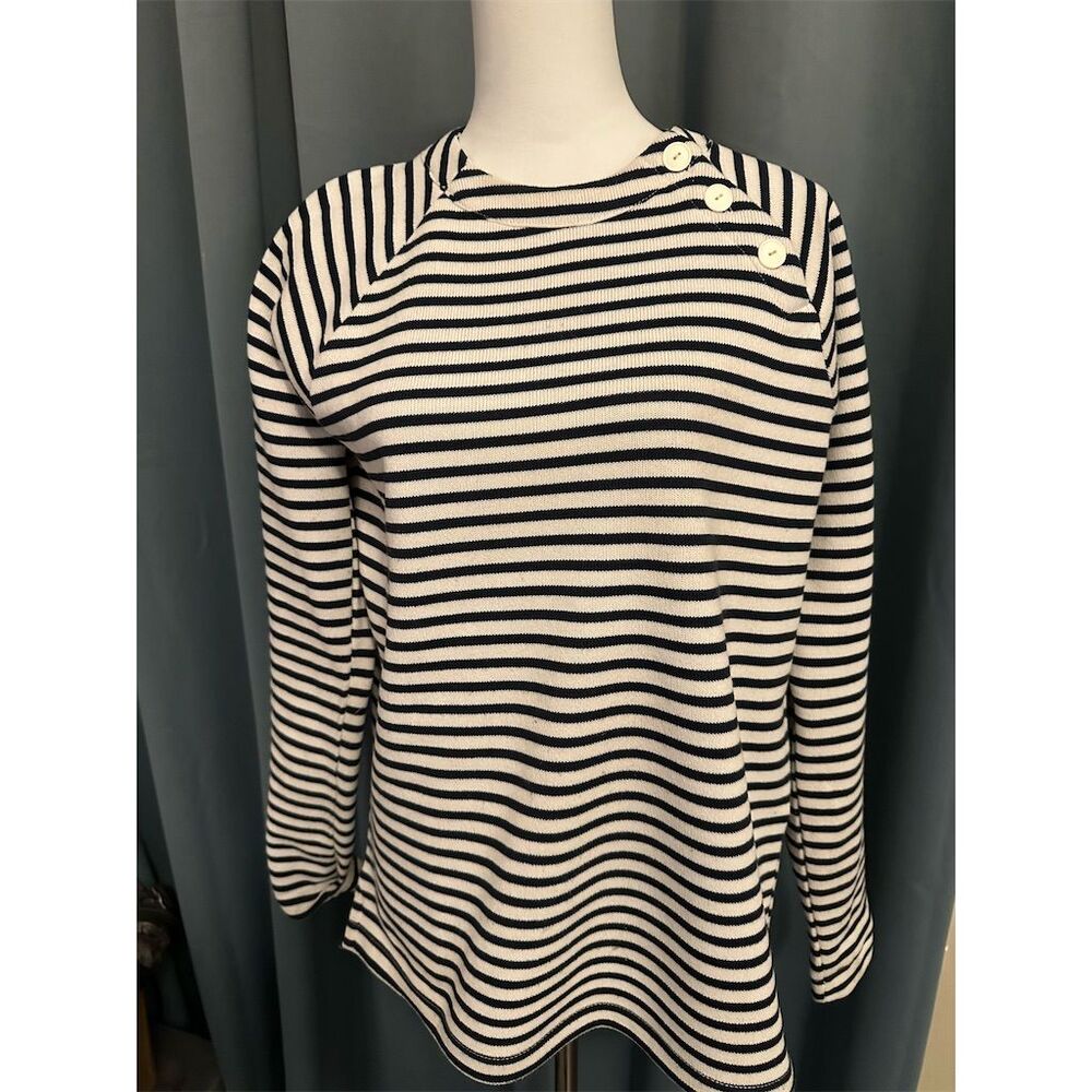 Craghoppers Women's Striped Long Sleeve Pullover Sweater Size L Standard, Black